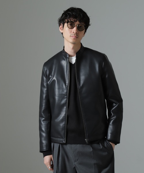 NANO universe（ナノ・ユニバース） レザージャケット S ブラック