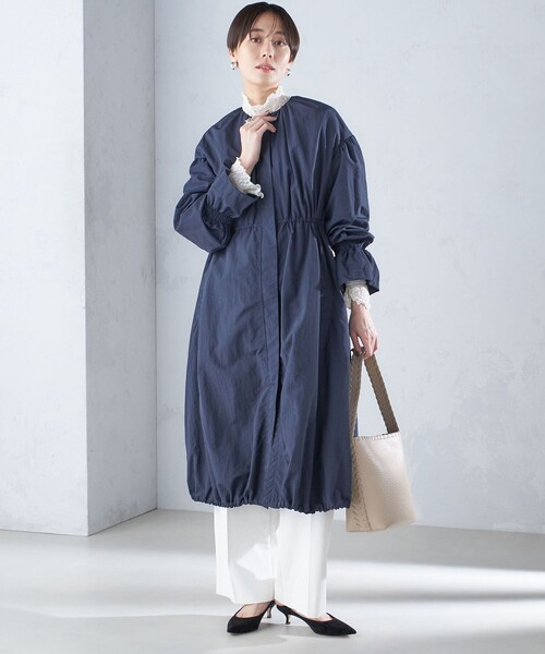 SHIPS（シップス） ノーカラーコート コート 「撥水加工/手洗い可能