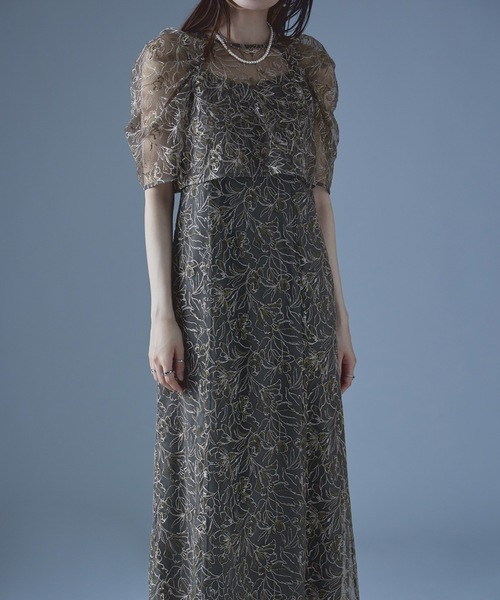 etoll.（エトル） ドレス 刺繍レースレイヤードドレス : ZOZOTOWN