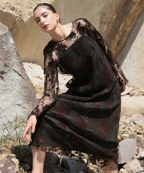 Callarus ドレス 「オケージョン対応」2WAYベロアフロッキープリーツ