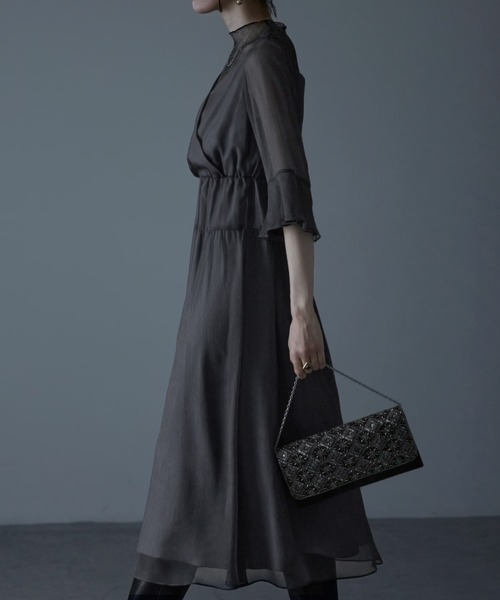 etoll.（エトル） ドレス ラメチュールシフォンドレス ワンピース 結婚