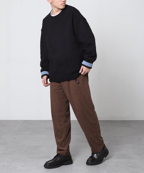 カンビオ】2024年末新作 コーデュロイ テーパードパンツ ブラック M