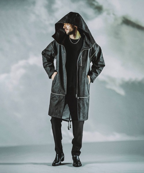 西本チキン 10/21 コート 黒 M 丈長め 西本チキン 10/21 コート 黒 M