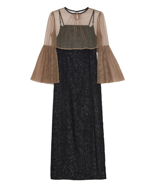 Leja（レジャ） ドレス 「LEJA」シアーチュールベルスリーブペイントI