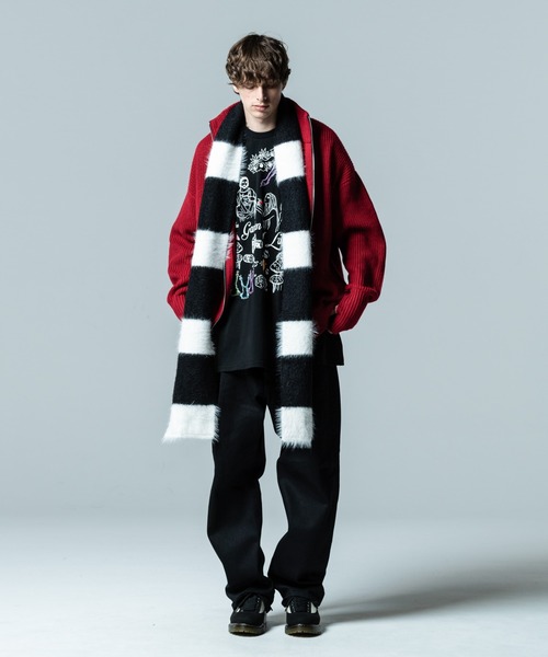 POPPY｜ボーダーマフラー blue border Border muffler