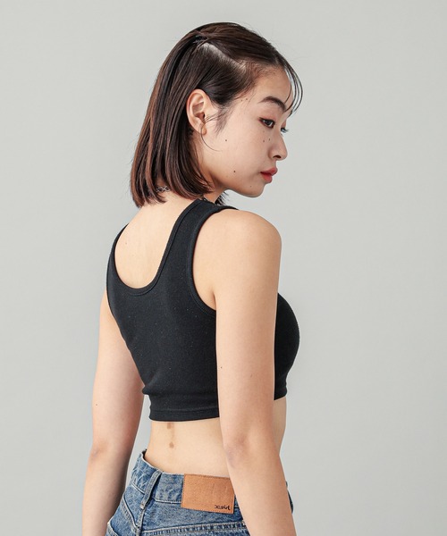 タンクトップ ノースリーブトップス ヒスガール風 女性 黒 3L 2XL 古着