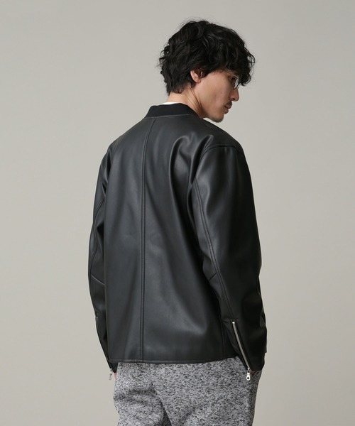 NANO universe（ナノ・ユニバース） レザージャケット S ブラック