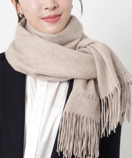 FURLA（フルラ） マフラー ストール カシミヤ100％ 無地 洗える 大判