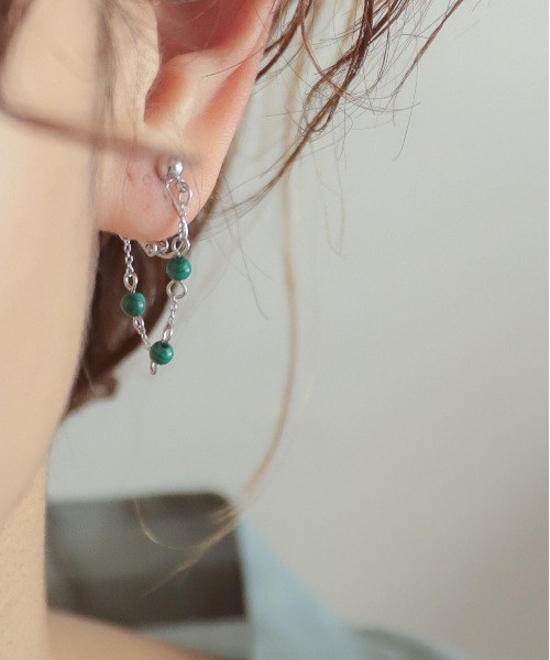 rapiecage（ラピエサージュ） イヤリング 天然石チェーンブリッジ