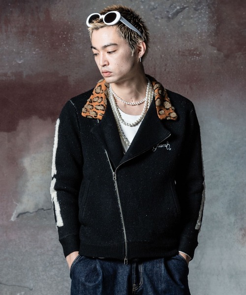 glamb（グラム） 革ジャン ライダース Knit Riders Jacket / ニット