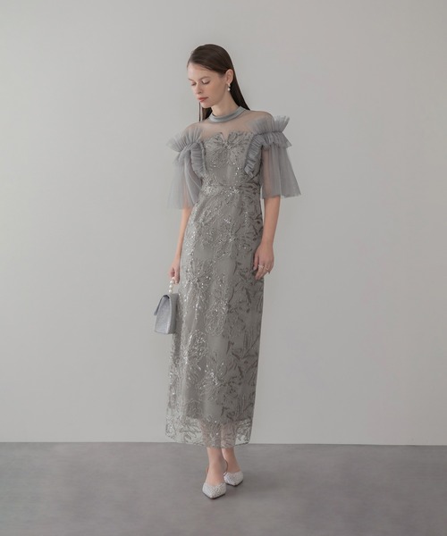 Leja（レジャ） ドレス 「LEJA」チュールフリルショルダーシアーI