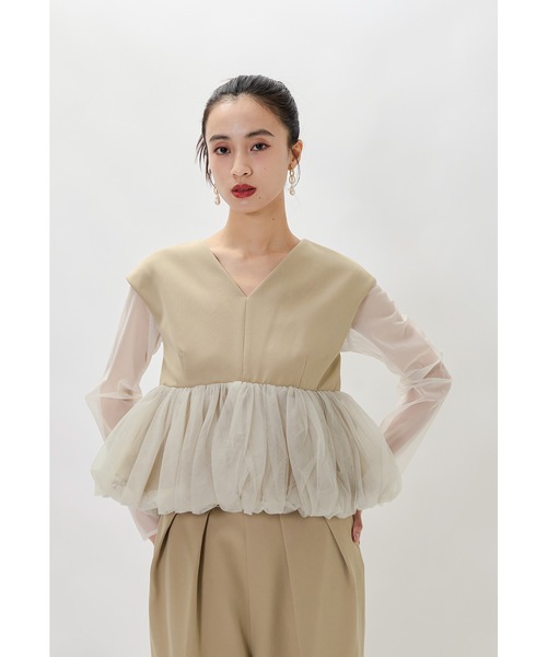 niana（ニアナ） パンツドレス ペプラムチュールセットアップパンツ