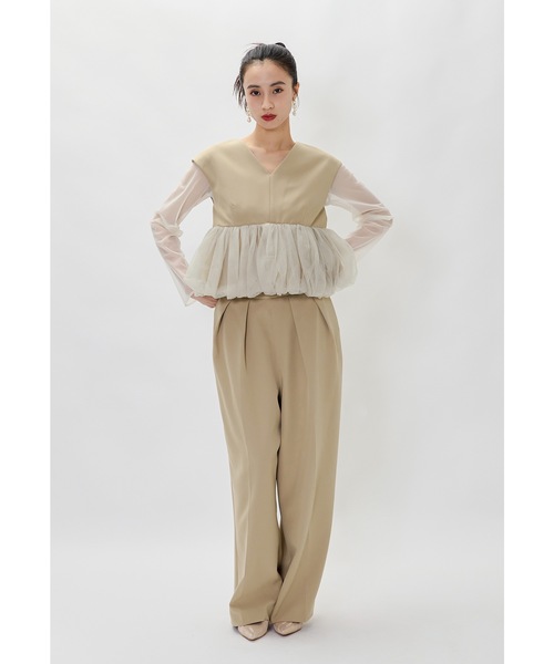 niana（ニアナ） パンツドレス ペプラムチュールセットアップパンツ