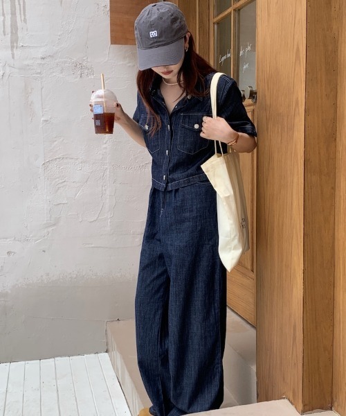 Aelina セットアップ デニムセットアップ レディース : ZOZOTOWN Yahoo