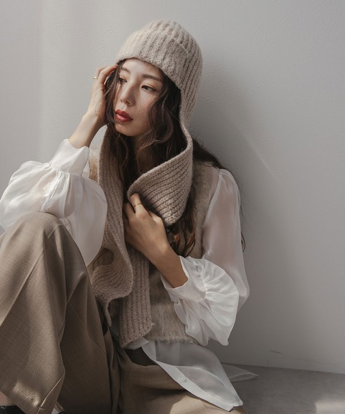 MACKAGE ニットビーニー クリーム Mackage(マッカージュ) ニット