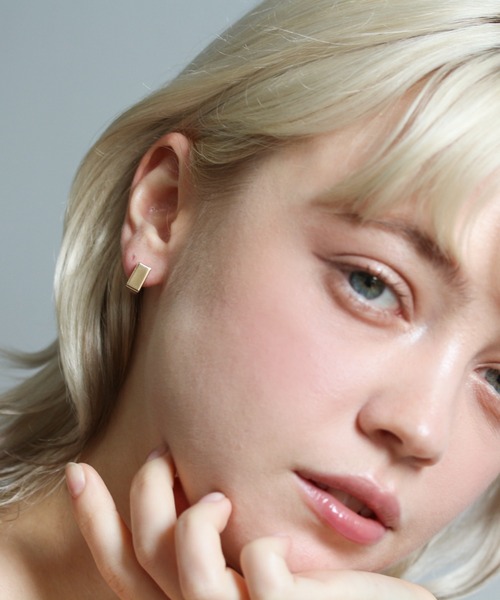 cui-cui（キュイキュイ） ピアス ゴールド スクエア スナップ フープ