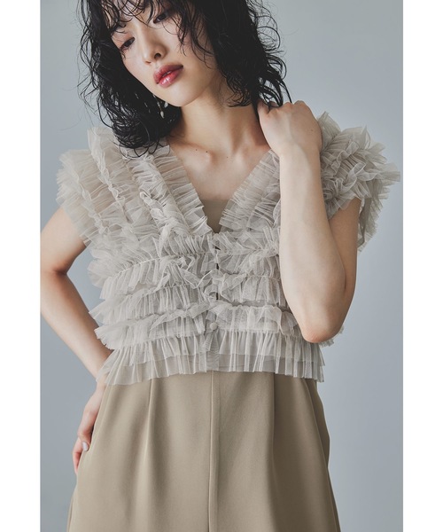 niana（ニアナ） パンツドレス チュールベストオールインワンドレス