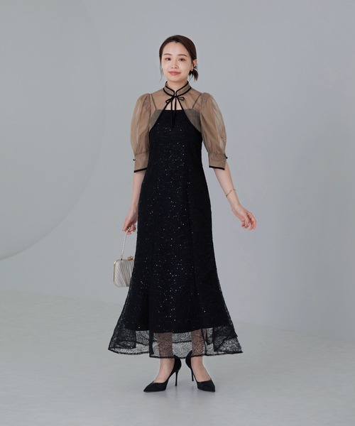 Leja（レジャ） ドレス 「LEJA」スパンコール刺しゅうボタニカル