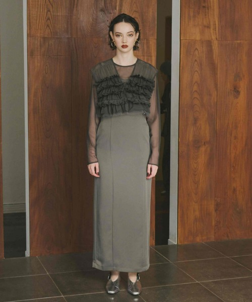 ANDRESD ドレス タフタチュールベストセットドレス / taffeta tulle