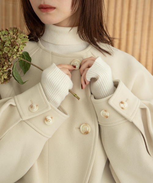 hinari（ヒナリ） コート アウター ウェーブデザインミドルコート