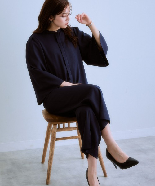 7days Life Styling セットアップ ドビー素材フレアジャケットパンツ