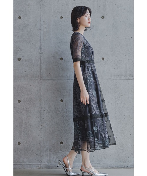 niana（ニアナ） ドレス フラワーレースフレアドレス パーティードレス