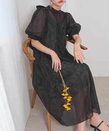 Kana ドレス 「低身長用サイズあり」 Aライン シアー オーバー