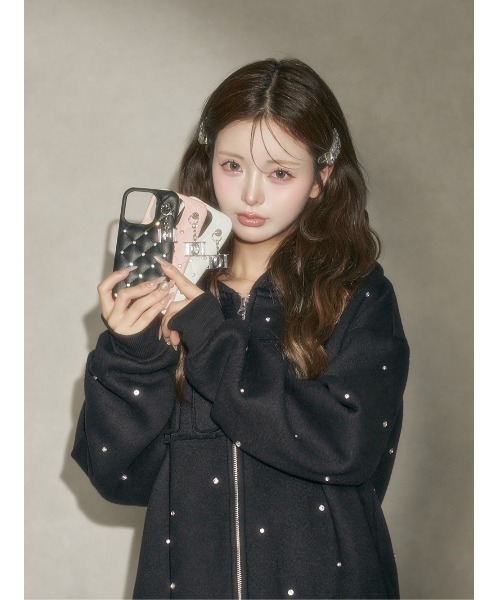 Darich（ダーリッチ） スマホケース キルティングビジューDDチャーム