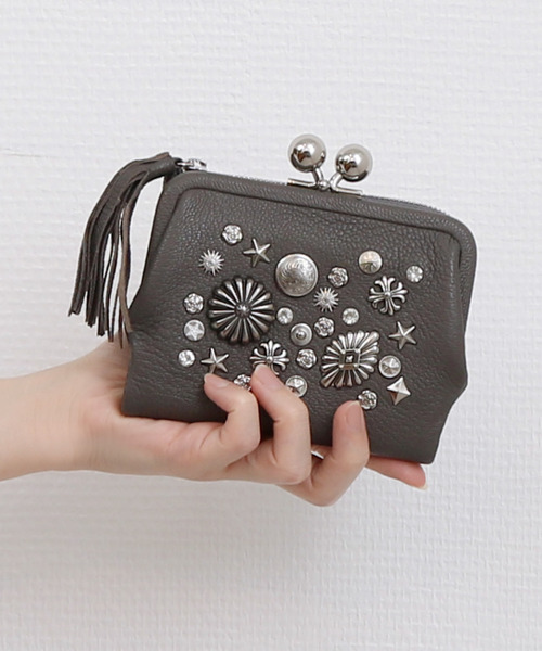 perche（ペルケ） 財布 perche / マルチスタッズがま口二つ折り