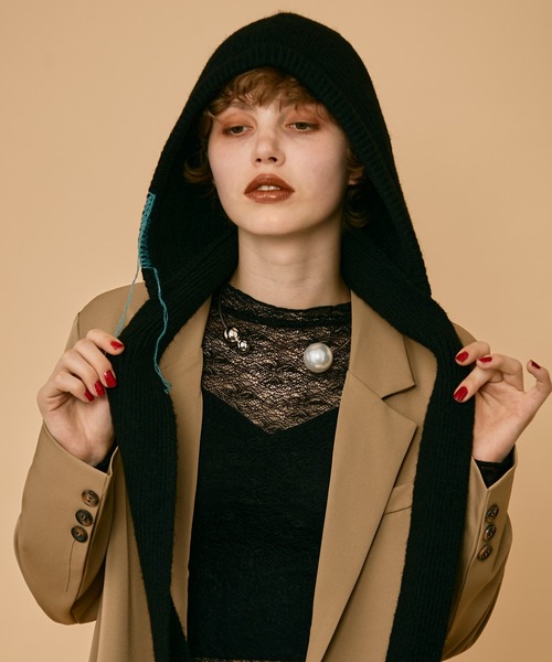 uyu. ニット帽 ニットキャップ ロングイヤーフラップニットキャップ