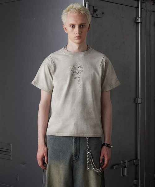 GRANCY tシャツ 「GRANCY」Skull Rhinestone Design T-shirt / スカル