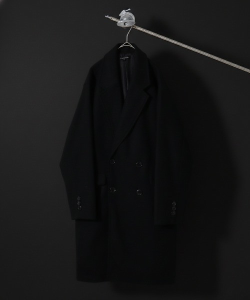 SUGGESTION チェスターコート コート Double-breasted wool chester