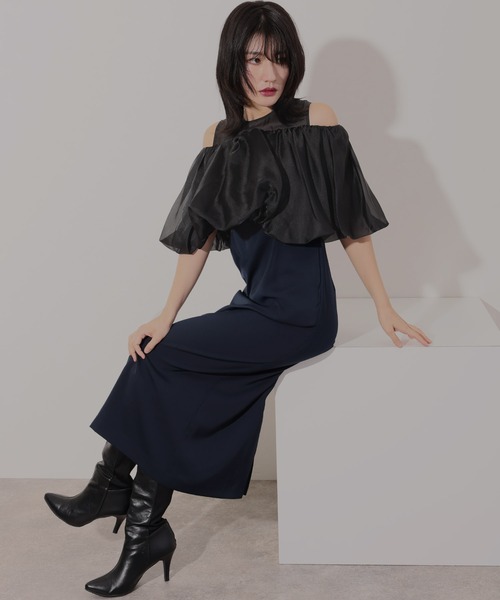 atlo（アトロ） ドレス ロング＆七分袖フォーマルオフショルセレモニー