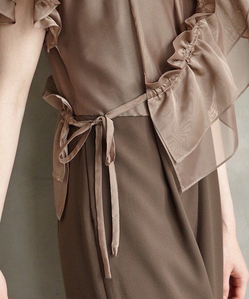 AIMER（エメ） パンツドレス フリルサッシュ付きマルチWAY