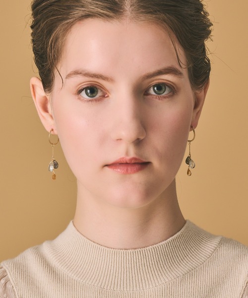 agete（アガット） チャーム K10アクアマリンピアスチャーム