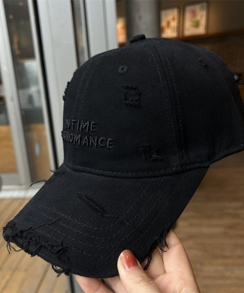 完売 BABYL ダメージキャップ ブラック 56-60cm ペイントダメージ