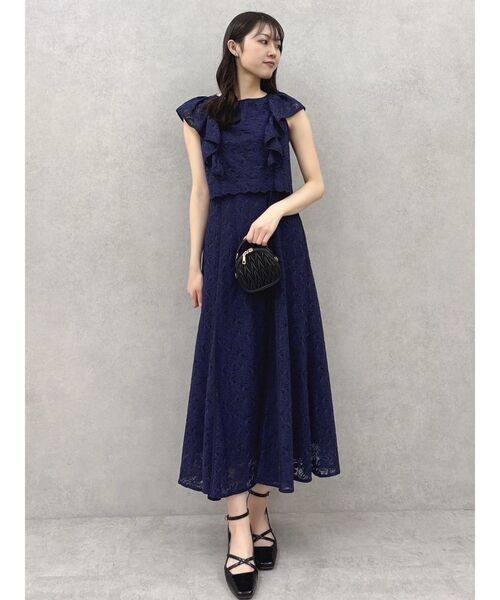 dazzlin（ダズリン） ドレス バックリボンパイピングレースドレス