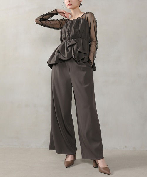 Kana パンツドレス チュールトップス ペプラムキャミビスチェ パンツ 3