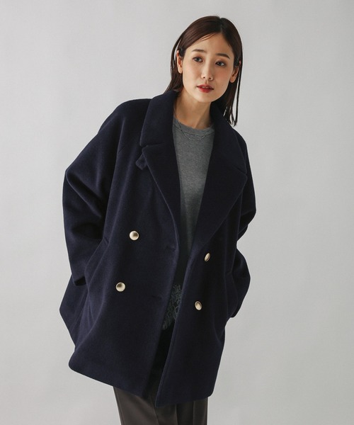 MACPHEE（マカフィー） チェスターコート 38 ネイビー レディース