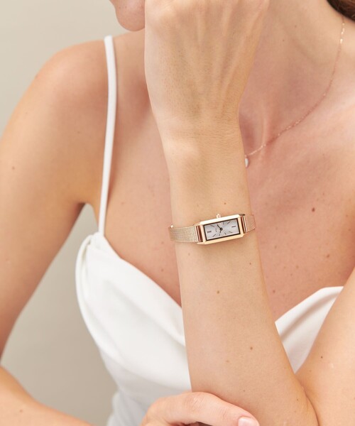 ete（エテ） 腕時計 レクタングルフェイス メッシュベルト ウォッチ