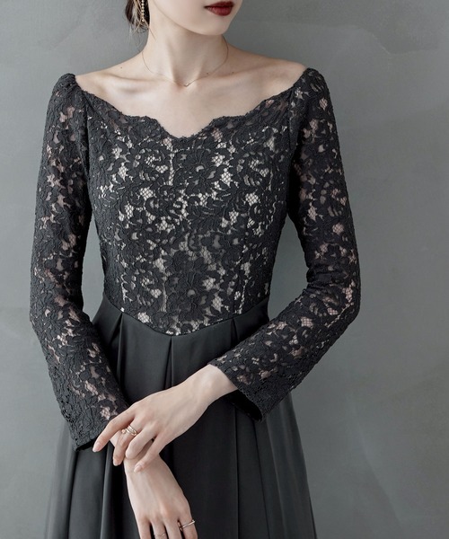 etoll.（エトル） ドレス バレエネックスカラップレースパーティー