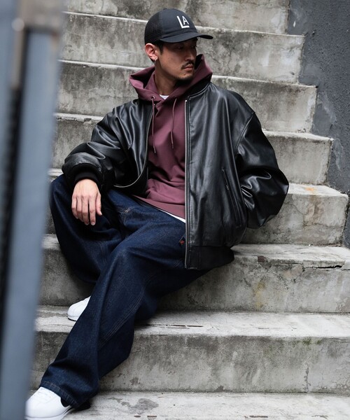 BEAMS（ビームス） ブルゾン アウター レザー ボマージャケット メンズ