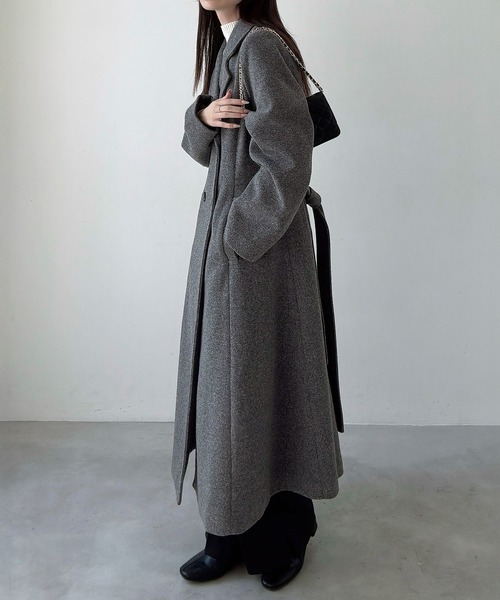 Meiru コート チェスターコート ダブルボタンフレアロングチェスター