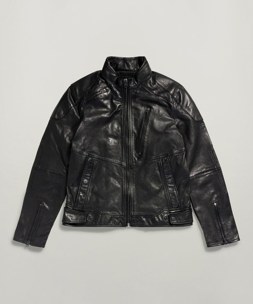 G-STAR RAW 革ジャン ライダース Biker Leather Jacket/シングルレザー