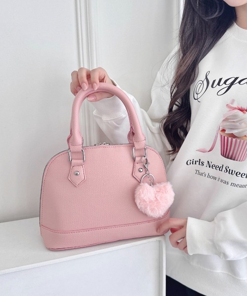 Loueme ボストンバッグ ハートファーチャーム2WAYボストンバッグ