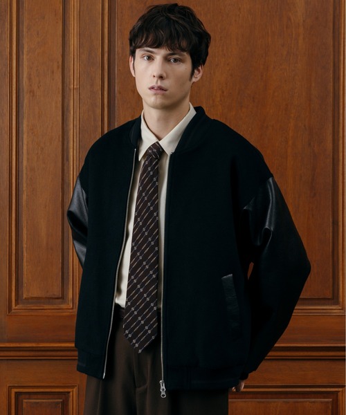 LURAKU スタジャン 「LURAKU」wool melton stadium jacket/ウール