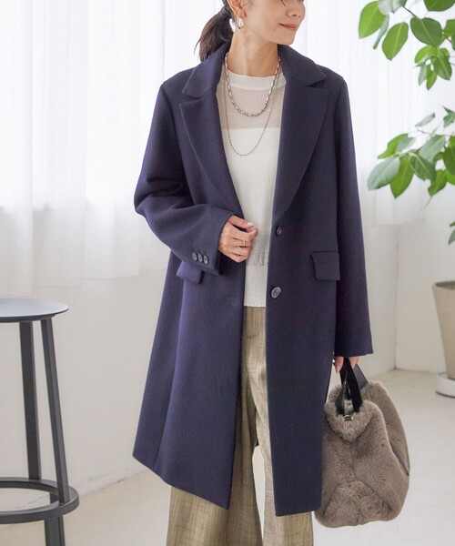 SHIPS（シップス） コート チェスターコート ロイヤル ジーロン