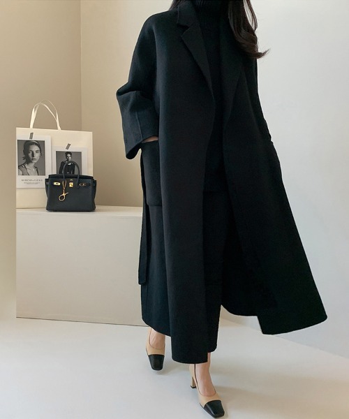 コート チェスターコート ウエストベルト付きチェスターコート