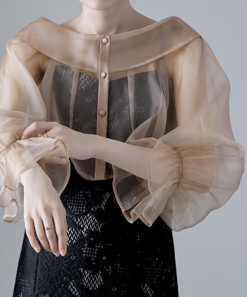 etoll.（エトル） ドレス シアーブラウス＆マーメイドキャミソール