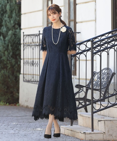 Flolia（フロリア） セットアップ シフォンボレロジャケット 総レース